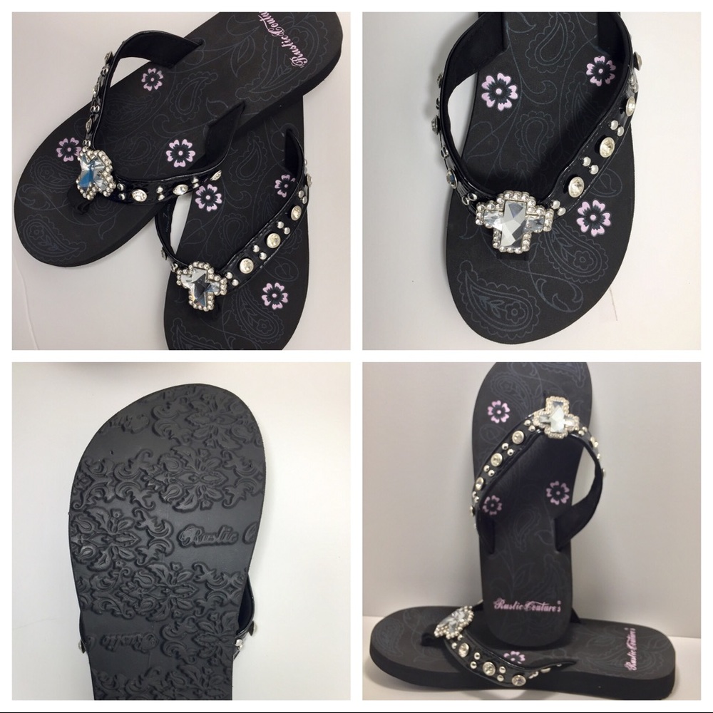 Bling Flip Flops - Cross